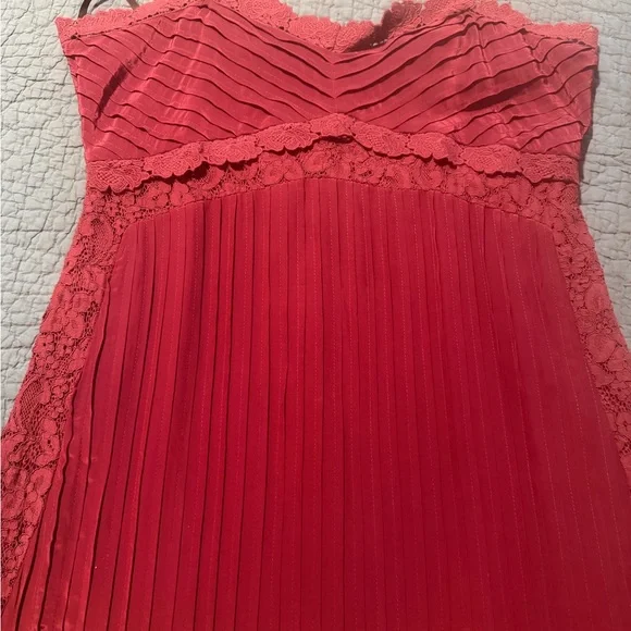 Farm-Rio Spaghetti Strap Lace-Trim Midi Dress in a dark red. - Picture 10 of 11